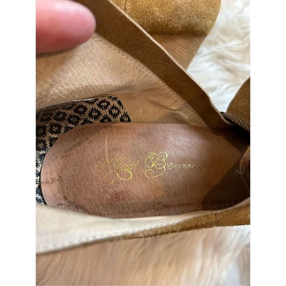 Matt Bernson Suede booties tan cut out ankle size 9.5 platform - Picture 8 of 8